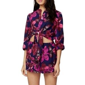 RACHEL Rachel Roy Pink and Purple Floral Romper Size Medium NWOT
